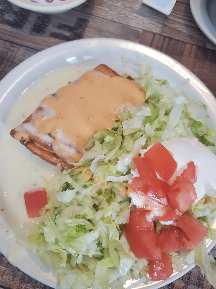 Tostaguac Enchilada & Beans